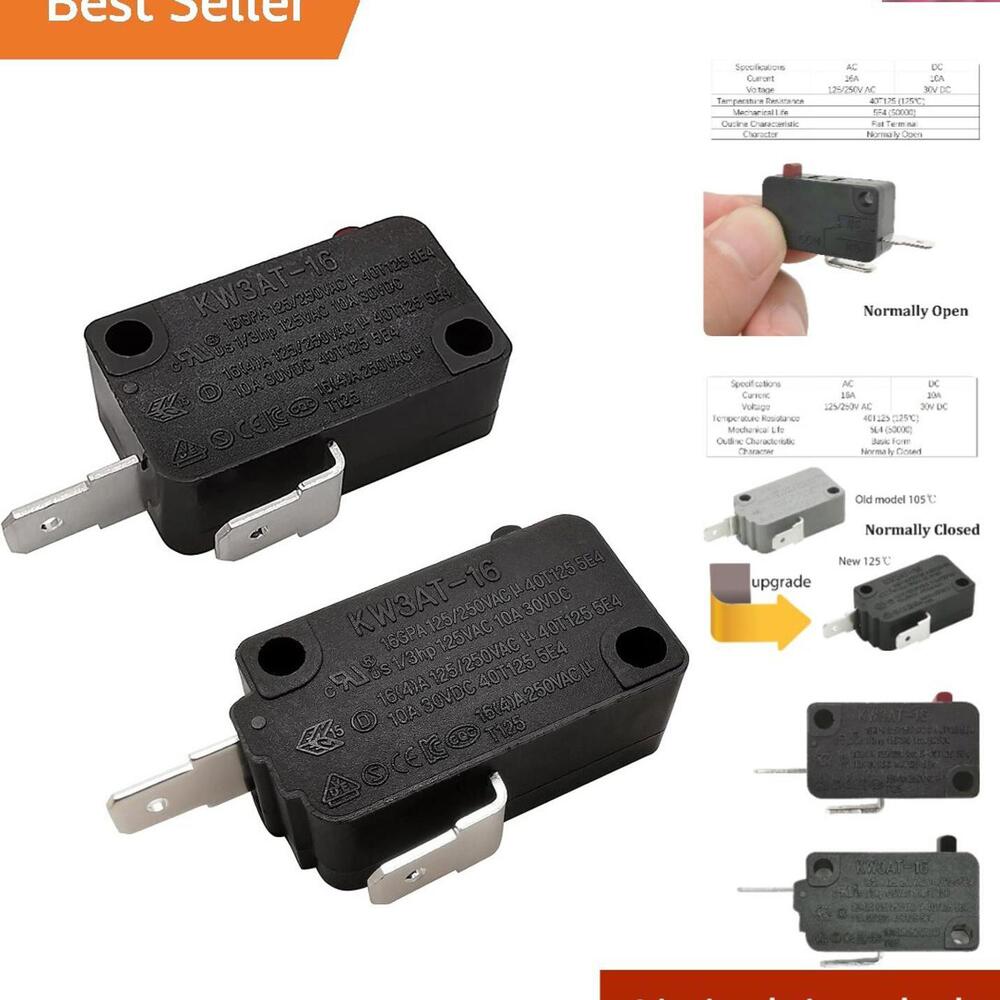 Reliable Microwave Oven Door Switch Replacement - KW3AT-16, 2 Pieces Included